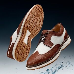 Johnston & Murphy Upton GL3 Luxe Golf Hybrid Size 10 Tan/White Waterproof